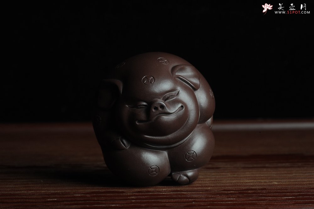 紫砂壶图片：美宠特惠 一团和气猪 神态细腻 做工灰常精致 手工茶宠 - 美壶网