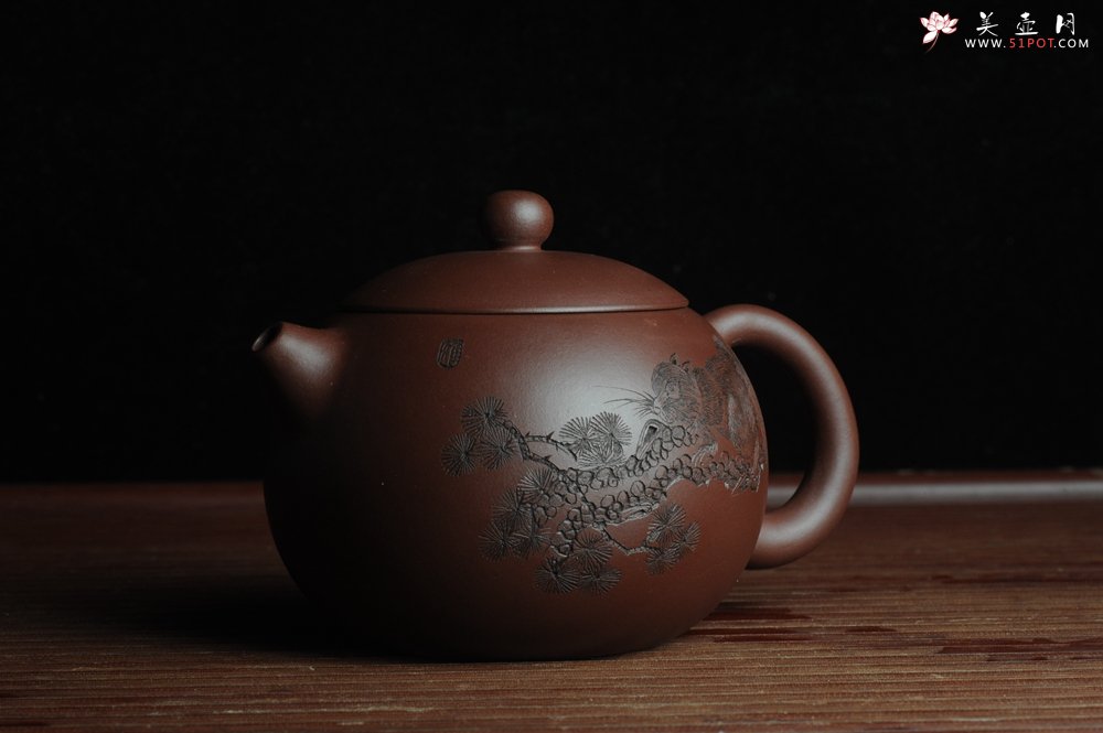 紫砂壶图片：美壶福利特惠 精工西施 精刻松鼠 - 美壶网