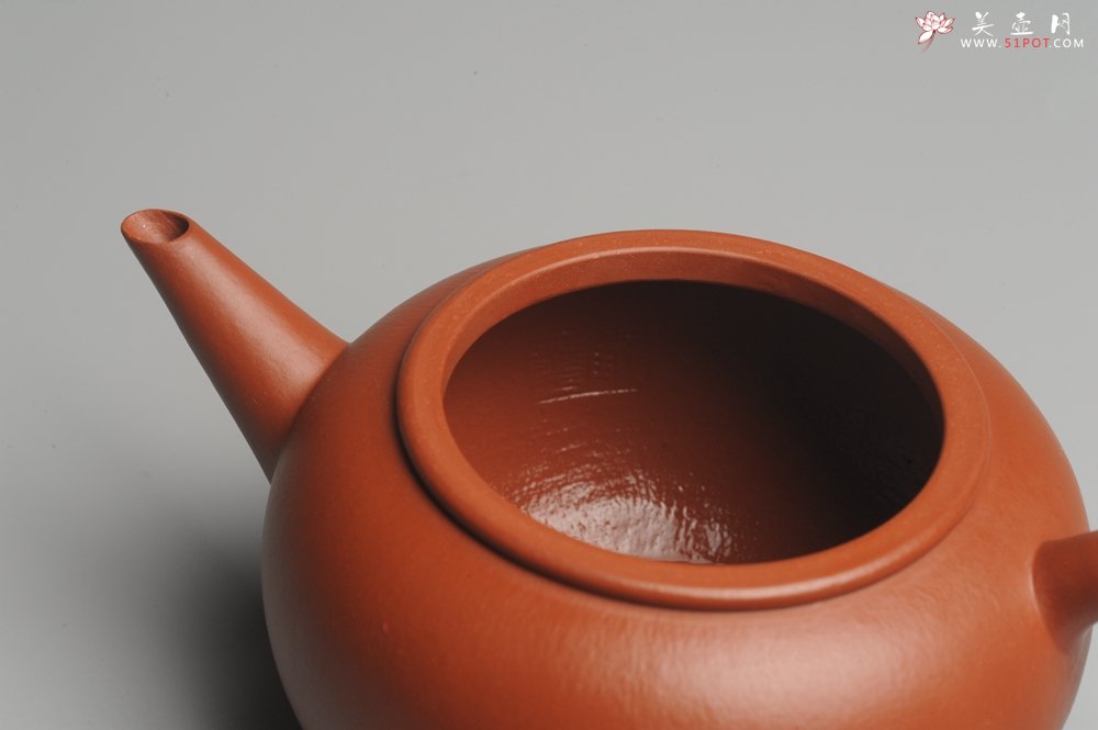 紫砂壶图片：小煤窑朱泥 全手工水平壶 端庄秀雅 - 美壶网