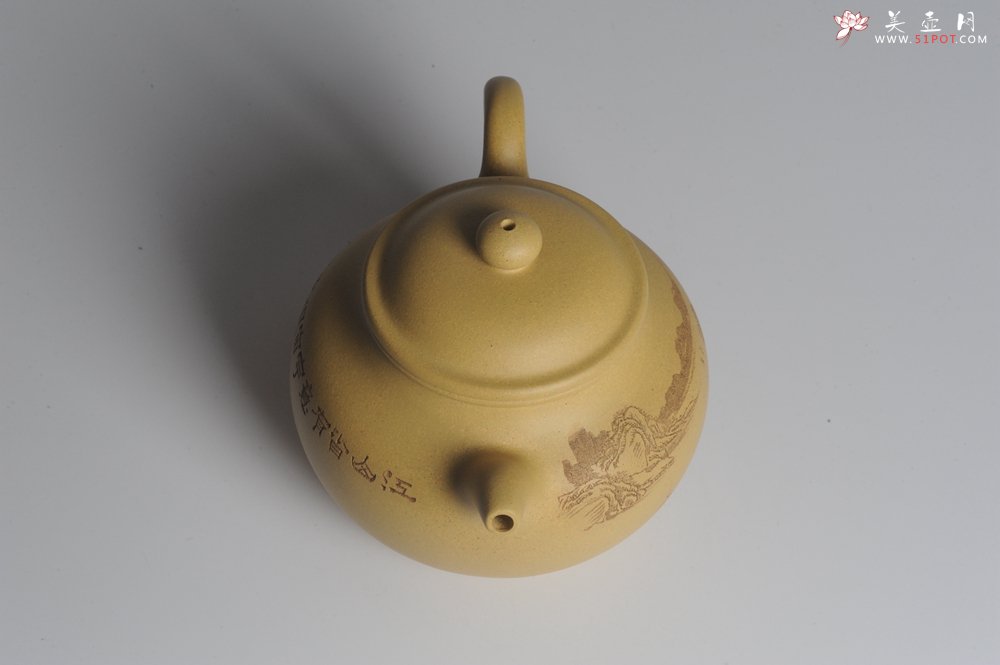 紫砂壶图片：美壶特惠 灰常好的本山段精工山水莲子壶 端庄秀雅 江山皆有意 宇宙俱无涯 - 美壶网