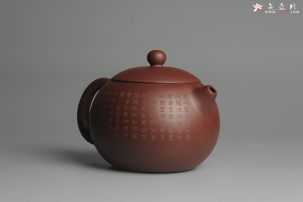 紫砂壶图片：美壶福利特惠 精工心经西施 饱满圆润 陈俊儒即兴装饰 - 美壶网