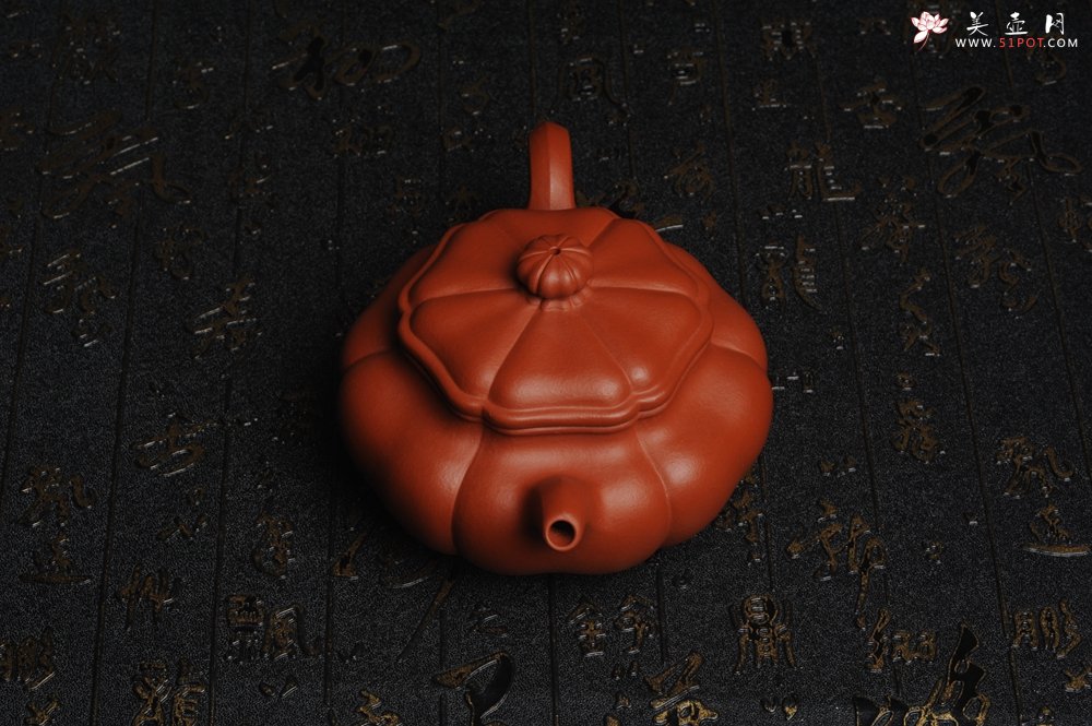 紫砂壶图片：精致朱泥葵仿古 难度太大 收缩大 实属不易 大口实用 - 美壶网