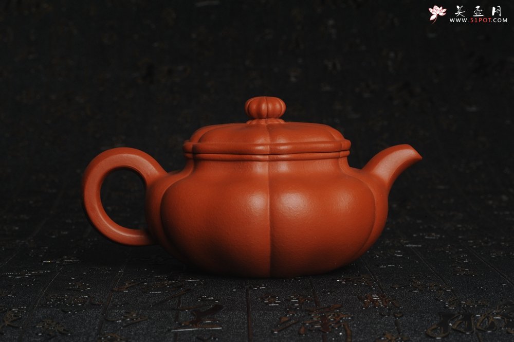 紫砂壶图片：精致朱泥葵仿古 难度太大 收缩大 实属不易 大口实用 - 美壶网