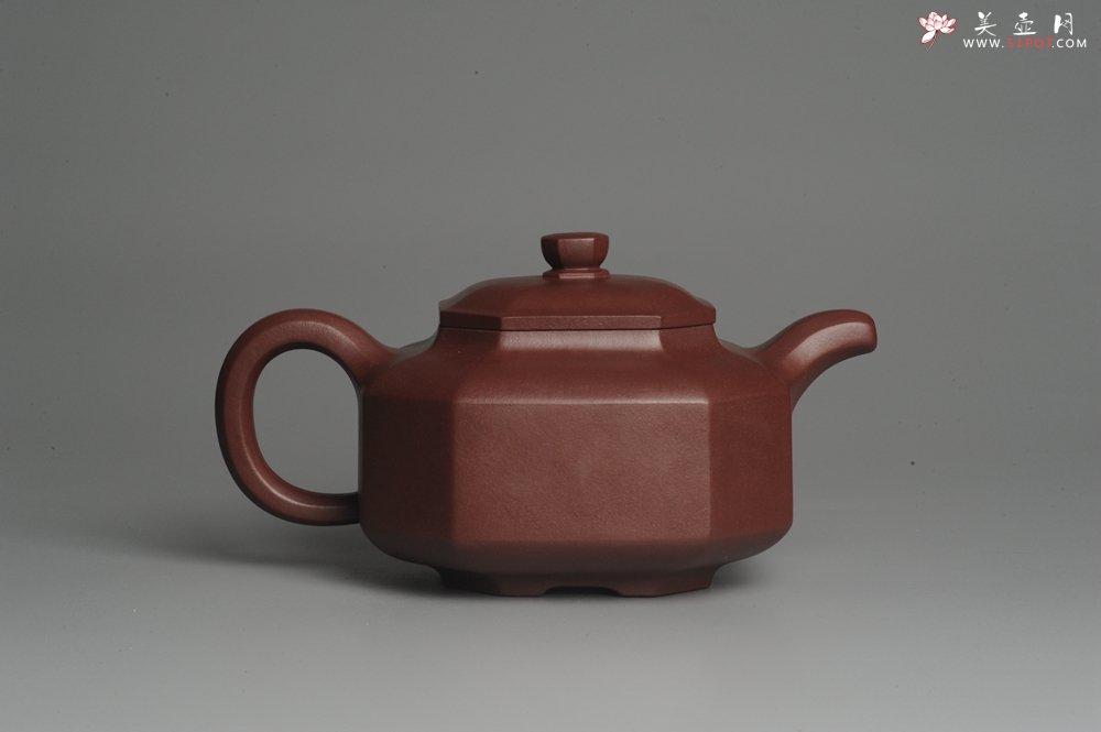 紫砂壶图片：实力派张海艳全手工精工八方侧角壶 工艺精湛 - 美壶网