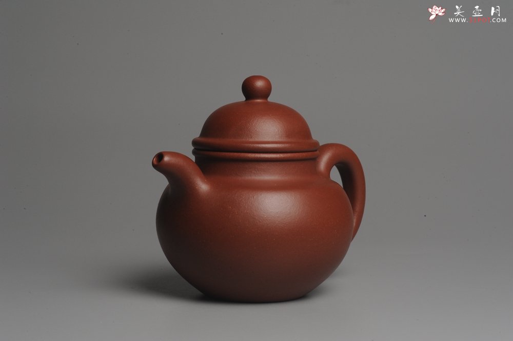 紫砂壶图片：油润底曹青 全手工寿珍掇球 深得老味 做工超好 - 美壶网