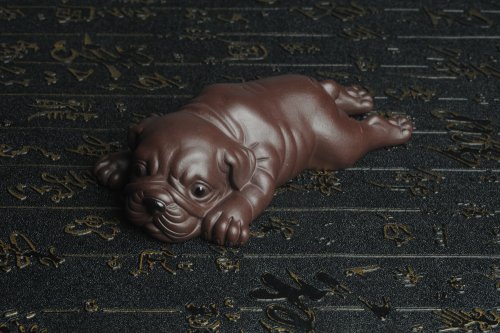 美壶定制紫砂壶 美宠特惠 油润老紫泥沙皮狗茶宠  做工超精致长13cm宽4到6.5cm高4cm 原矿紫泥