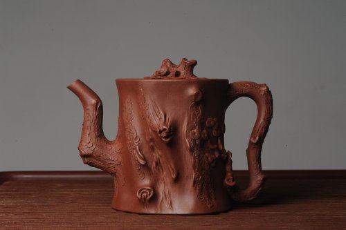 花货实力派紫砂壶 实力派全手工松桩 气质非凡 肌理自然生动 适合收藏 原矿底槽清