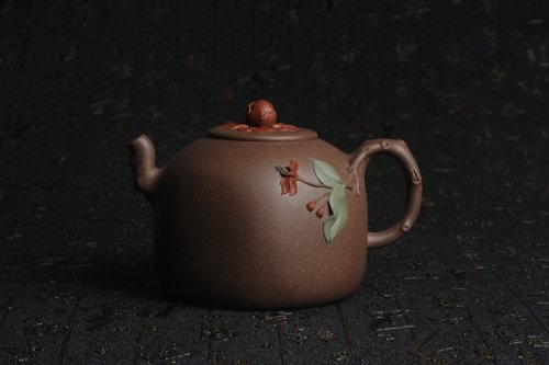 美壶定制紫砂壶 美壶特惠 精工国色天香壶 贴叶精湛 老段泥