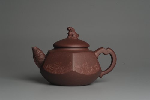 美壶定制紫砂壶 美壶特惠 做工精致鱼跃龙门壶 泥料漂亮 寓意吉祥 原矿紫泥