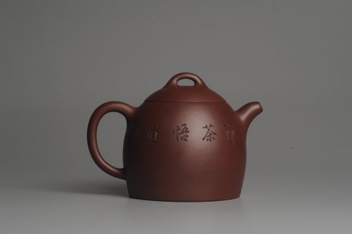 周小培紫砂壶 油润紫泥 全手工秦权壶 清茗堂助工文气装山水 原矿紫泥