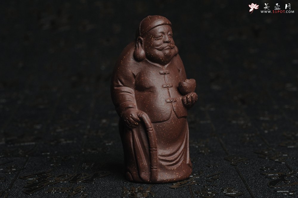 紫砂壶图片：美宠特惠 回馈壶友 精致性价比紫泥老财主茶宠高7.8cm左右 - 美壶网