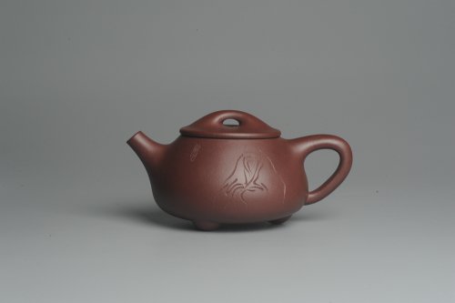 朱老师紫砂壶 美壶特惠 精致做工经典平盖饮者寿小石瓢 精刻人物 茶人醉爱 原矿紫泥