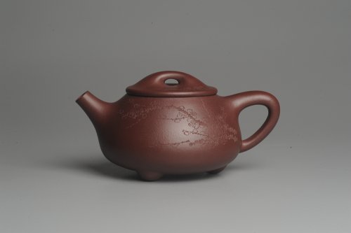 朱老师紫砂壶 美壶特惠 精致做工经典平盖小石瓢 精刻梅花 暗香浮动 灰常雅致 原矿紫泥