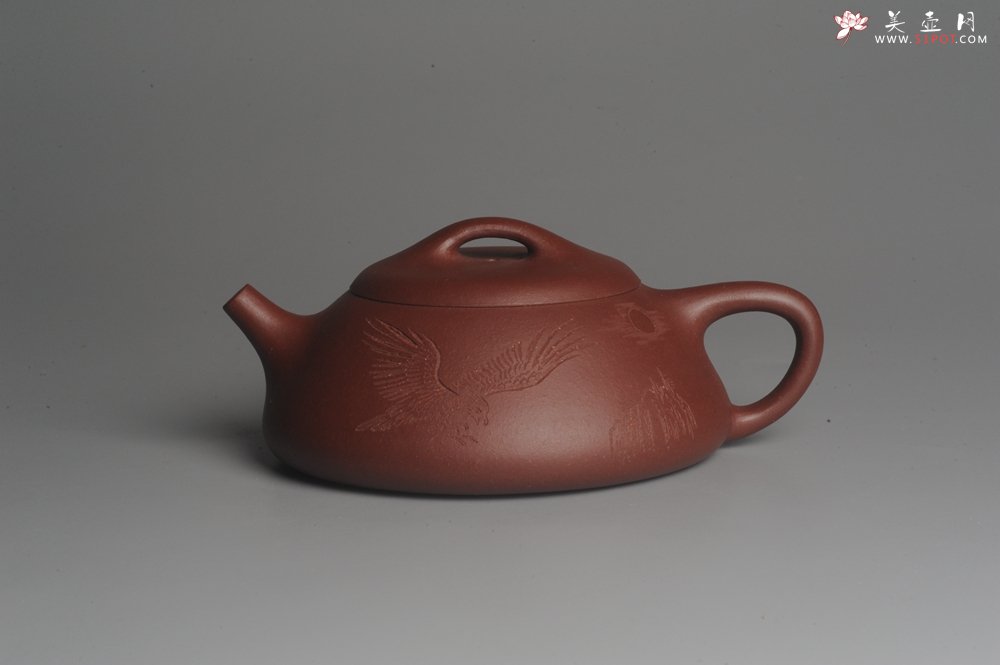 紫砂壶图片：美壶特惠 原矿红拼泥精致做工纳瓢 石瓢 大展鸿图 养后特油润 茶人醉爱 - 美壶网