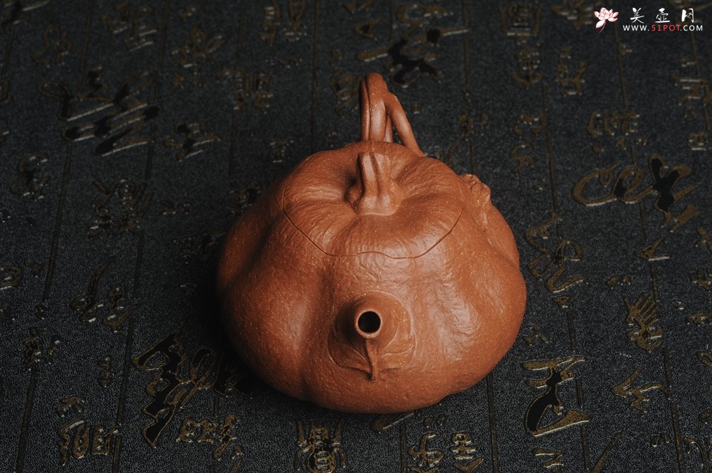 紫砂壶图片：美壶特惠 精致卡盖全手工油润降坡泥仿生小叶歪瓜 难度大 - 美壶网