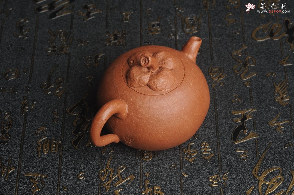 紫砂壶图片：美壶特惠 精致卡盖全手工油润降坡泥仿生小花货 山竹 - 美壶网