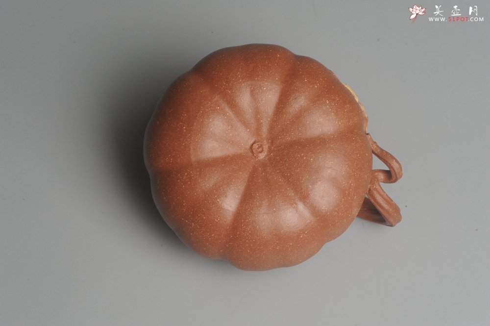 紫砂壶图片：美壶特惠 油润降坡泥精致卡盖全手工仿生小南瓜 - 美壶网