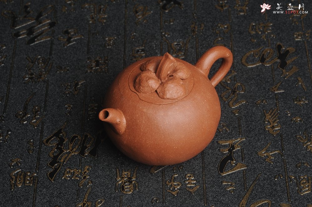 紫砂壶图片：美壶特惠 精致卡盖全手工油润降坡泥仿生小花货 山竹 - 美壶网