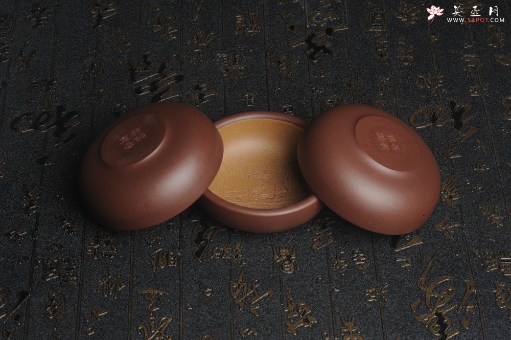 紫砂壶图片：美杯国庆特惠 精品好泥好工好刻雅致厚实品茗杯 主人杯 一套三只 送礼佳品 - 美壶网