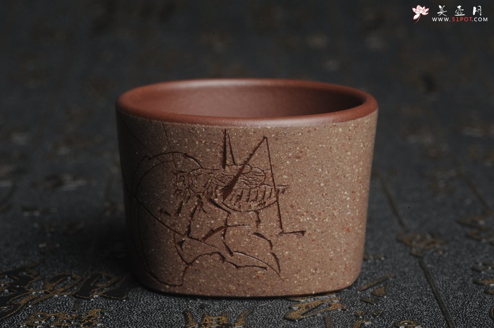 紫砂壶图片：美杯中秋特惠 精品好泥好工好刻雅致厚实 清趣品茗杯 主人杯 自用送礼佳品 - 美壶网