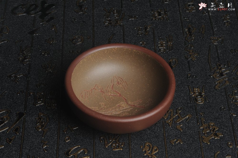 紫砂壶图片：美杯国庆特惠 精品好泥好工好刻雅致厚实品茗杯 主人杯 一套三只 送礼佳品 - 美壶网