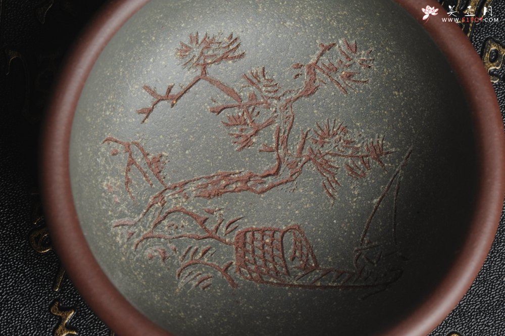 紫砂壶图片：美杯国庆特惠 精品好泥好工好刻雅致厚实品茗杯 主人杯 一套三只 送礼佳品 - 美壶网