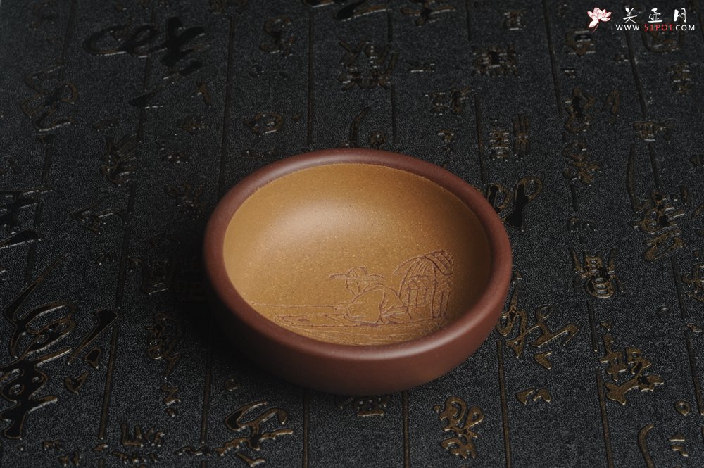 紫砂壶图片：美杯国庆特惠 精品好泥好工好刻雅致厚实品茗杯 主人杯 一套三只 送礼佳品 - 美壶网