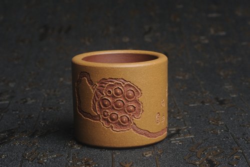 美壶定制紫砂壶 美杯特惠 精品好泥好工好刻雅致厚实品茗杯 缸杯 莲蓬禅心杯 