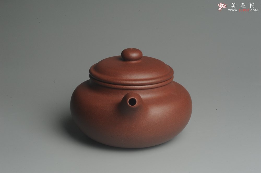 紫砂壶图片：油润底曹青 全手工寿珍仿古 深得老味 做工特好 - 美壶网