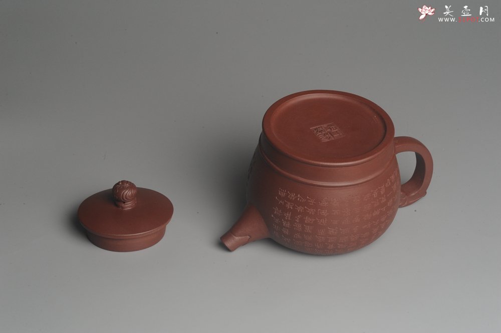 紫砂壶图片：美壶特惠 油润紫泥佛语心经壶 - 美壶网