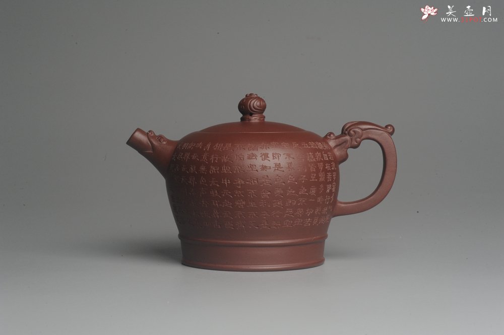 紫砂壶图片：美壶特惠 油润紫泥佛语心经壶 - 美壶网