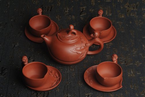 美壶定制紫砂壶 美壶特惠 原矿红清水泥 精致辈辈封侯套壶 单杯56cc 送礼自用佳品 茶人醉爱 原矿清水泥