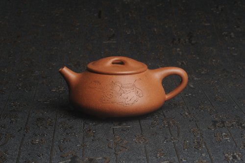 周小培紫砂壶 潜力股周小培全手工演绎精品五彩段泥景舟石瓢 清茗堂助工文气装饰菖蒲佛手清供图 心清香妙 