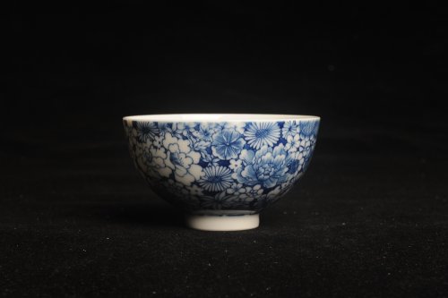 古月山房紫砂壶 景德镇主人杯压手杯 釉下彩青花杯 万花杯 超漂亮 