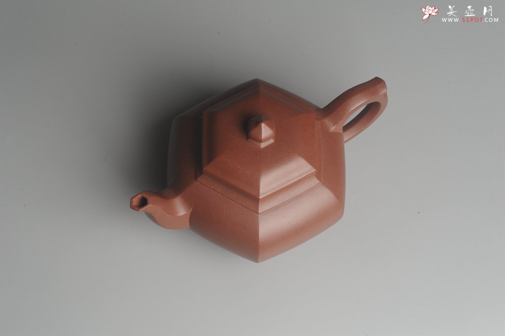 紫砂壶图片：实力派张海艳全手工六方笑樱壶 做工灰常精致 气韵流畅 - 美壶网