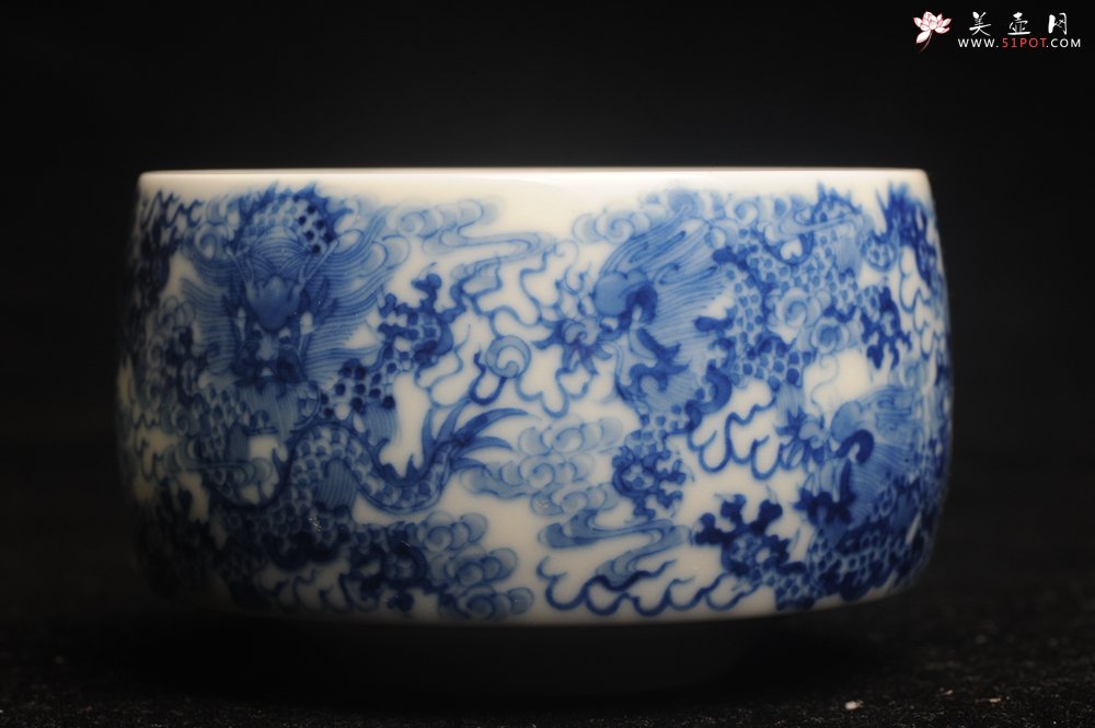 紫砂壶图片：美杯特惠 景德镇主人杯压手杯 釉下彩青花杯 九龙杯 超漂亮 - 美壶网