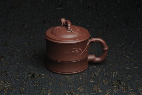 美壶定制紫砂壶 美杯特惠 优质紫泥精工竹节盖杯 原矿紫泥