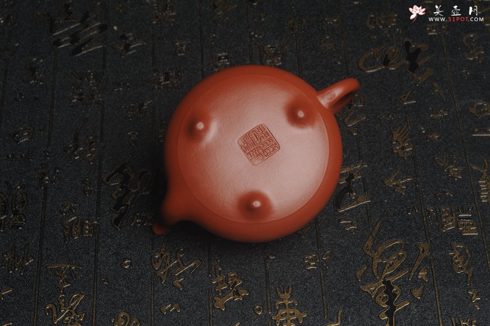 紫砂壶图片：超好小煤窑朱泥 全手工汉棠石瓢壶 端庄秀雅 - 美壶网