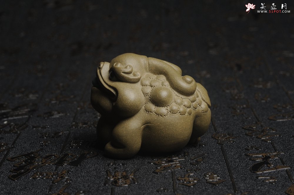 紫砂壶图片：美宠特惠 精工好料老青段招宝蟾茶宠 茶盘尤物长6cm宽5.7cm高4.6cm - 美壶网