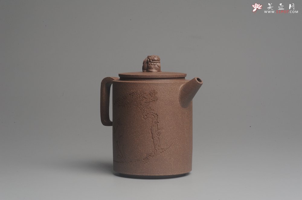 紫砂壶图片：美壶特惠 优质老段文人集狮壶 禾人老师即兴装饰 - 美壶网