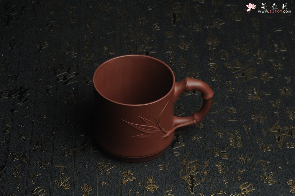 紫砂壶图片：美杯特惠 年底特惠 年货 做工精致竹节竹叶盖杯 - 美壶网