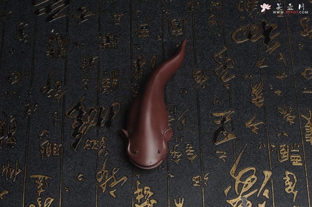 紫砂壶图片：美宠特惠 年年有余鱼 神态细腻 做工灰常精致 手工茶宠摆件长：12.5cm左右，最宽度为：3.7cm - 美壶网