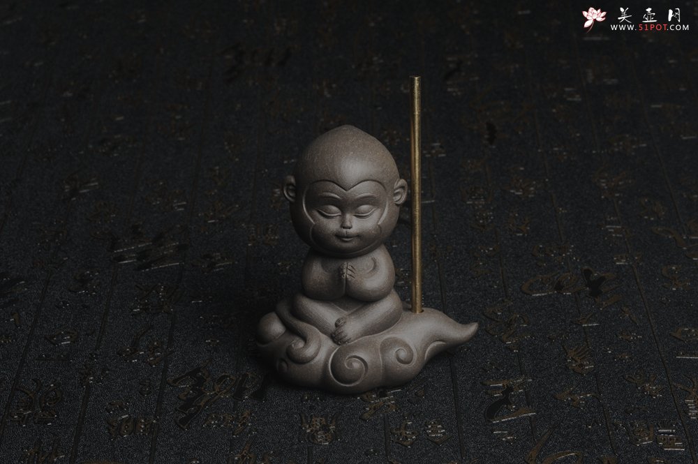 紫砂壶图片：美宠特惠 精工老青灰泥悟空茶宠摆件高9.3cm - 美壶网