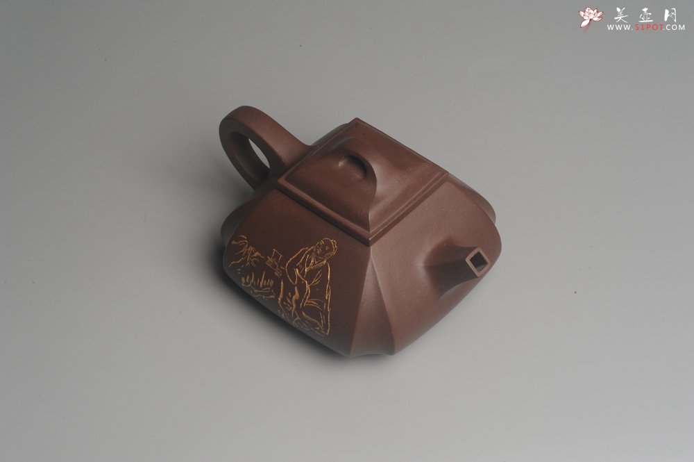 紫砂壶图片：美壶年底特惠 大气端庄 线条流畅 精致全手工抽角石瓢 - 美壶网