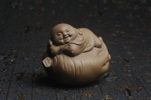 美壶定制紫砂壶 美宠特惠 精工老青段如意人生茶宠摆件 神态细腻 长9cm宽7cm高7cm 