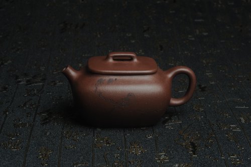 朱老师紫砂壶 美壶特惠 精工好料底曹青枯枝鸟小四方 灰常雅致 原矿底槽清