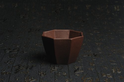 美壶定制紫砂壶 美杯特惠 超精工厚实紫玉金砂八方杯 原矿紫泥