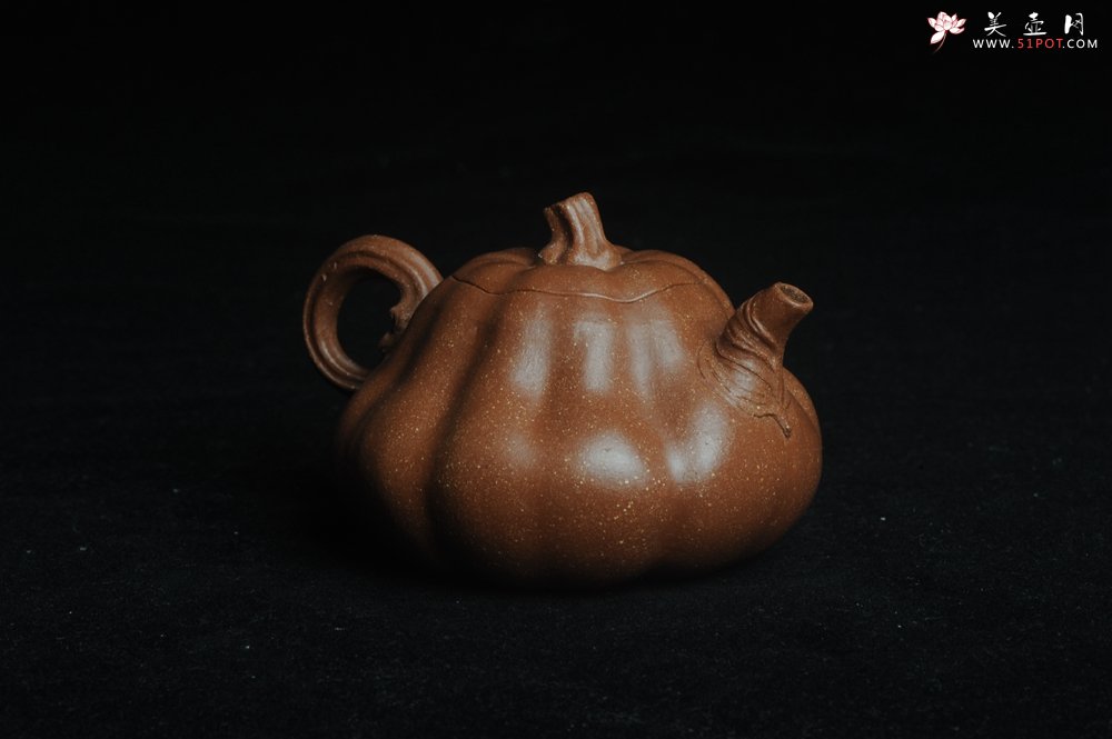 紫砂壶图片：美壶特惠 优质降坡泥全手卡盖小叶歪瓜 茶人醉爱 - 美壶网