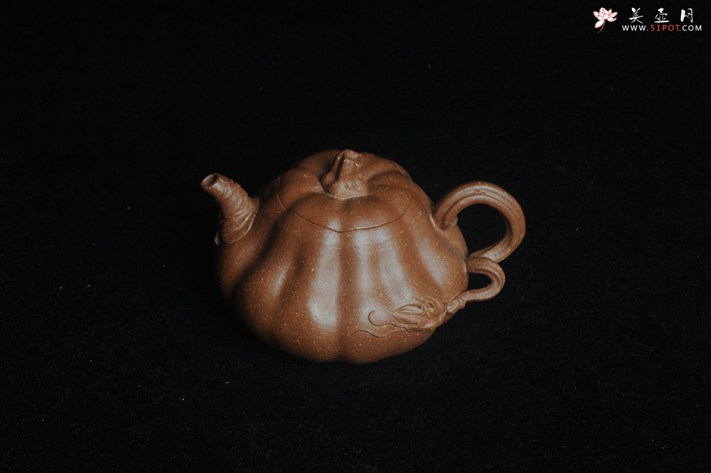 紫砂壶图片：美壶特惠 优质降坡泥全手卡盖小叶歪瓜 茶人醉爱 - 美壶网