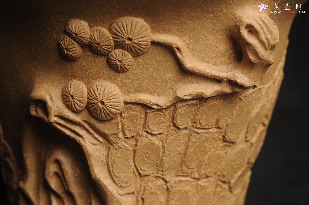 紫砂壶图片：美杯特惠 精致全手工松桩杯 - 美壶网